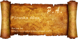 Piroska Alex névjegykártya